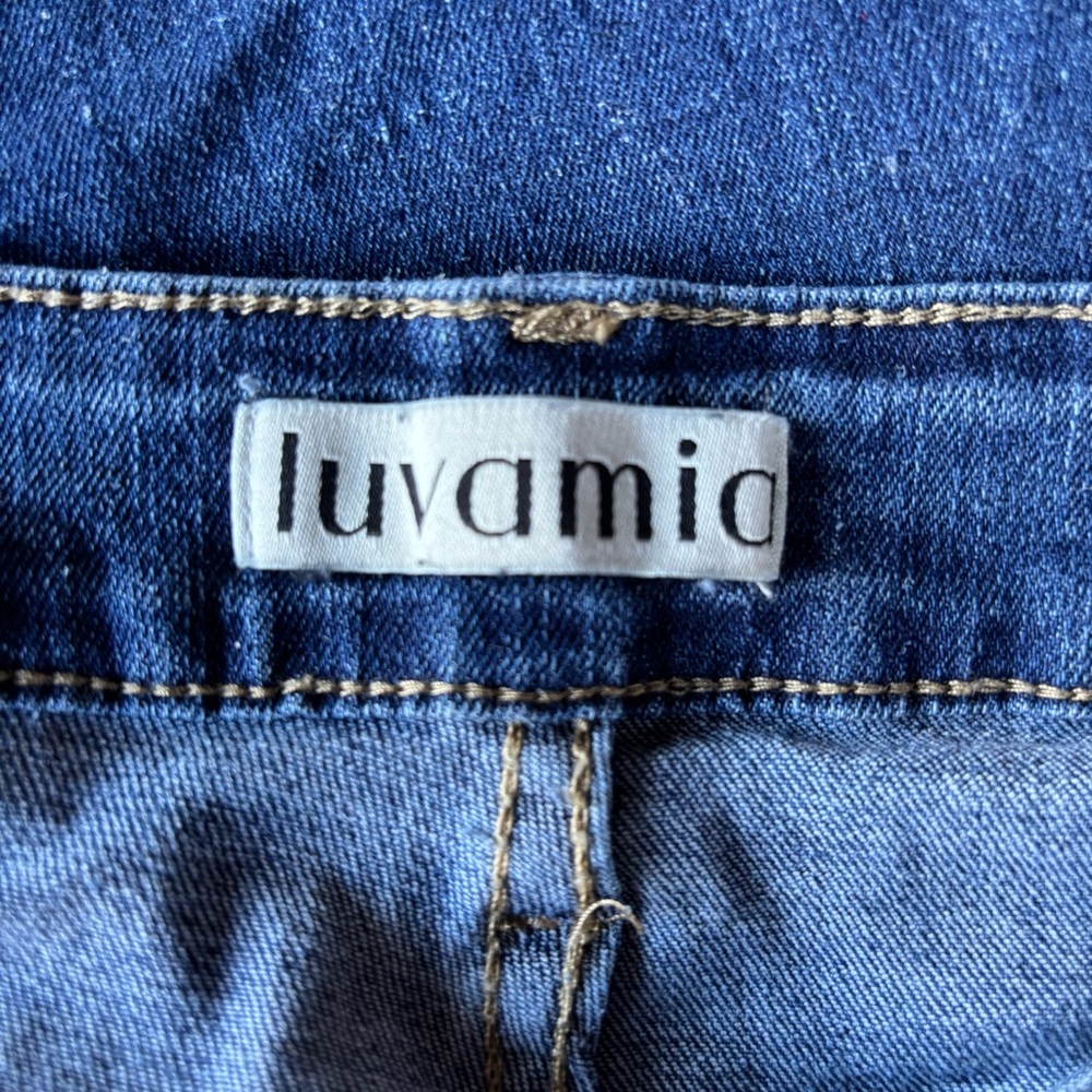 Elegant Indigo Combination Button and Zip- Down Jean Midi Skirt - Picture 2 of 6